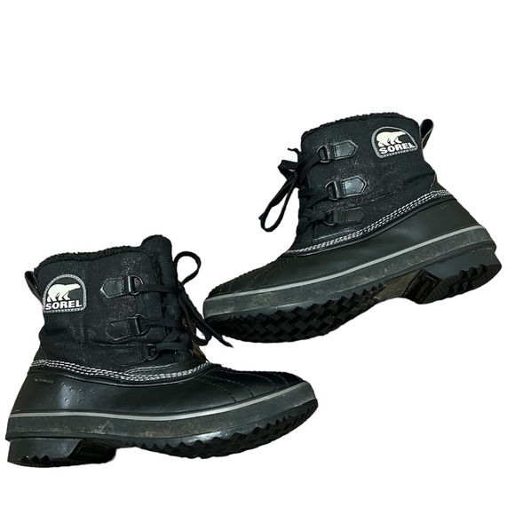 Sorel Shoes - Sorel tivoli glitter waterproof winter boots black size 9